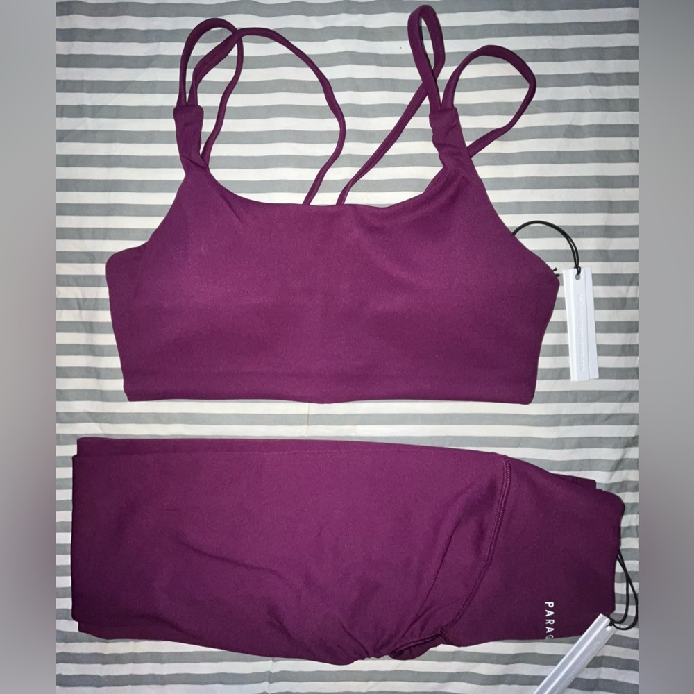 Paragon Fitwear RecStretch Sculptseam Plus Legging + Radiate Bra in Velvet Sz M
